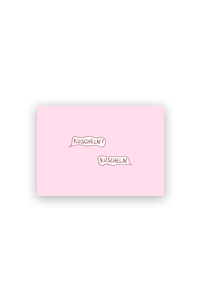 Poster "Kuscheln?" Rosa