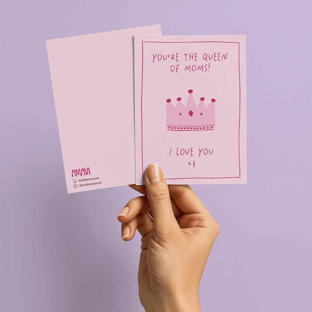 Postkarte Queen of moms