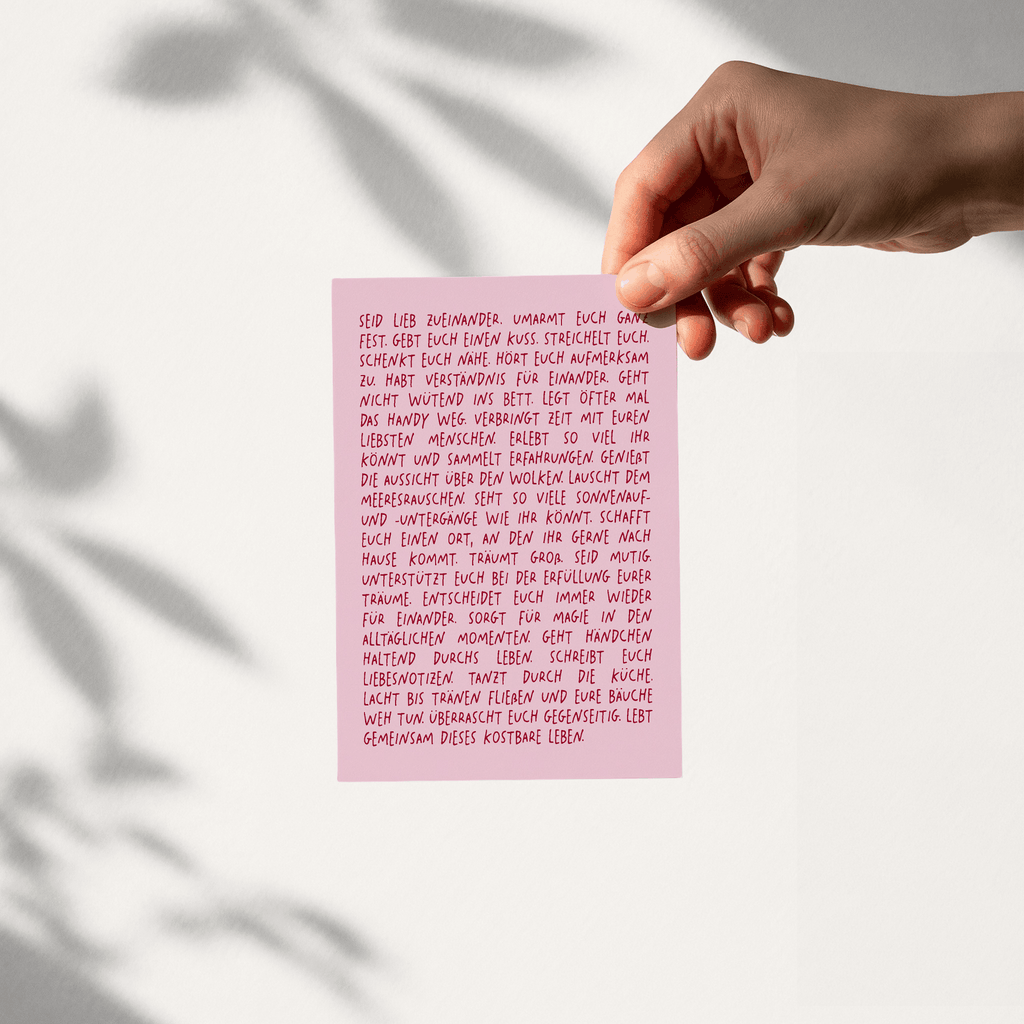 Postkarte Seid lieb zueinander