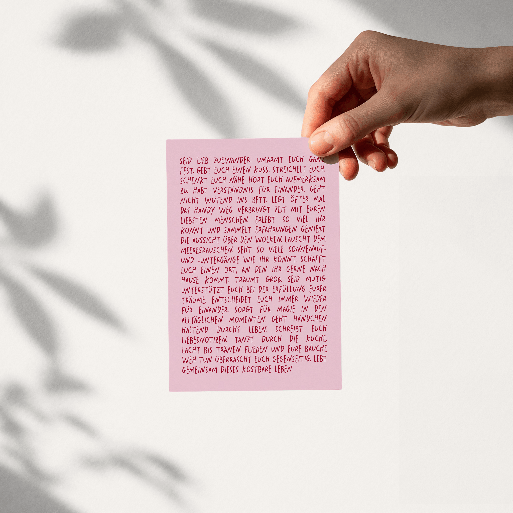 Postkarte Seid lieb zueinander