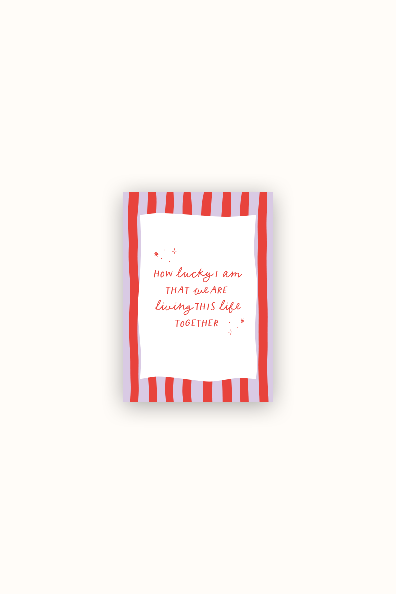 Postkarte "how lucky I am"
