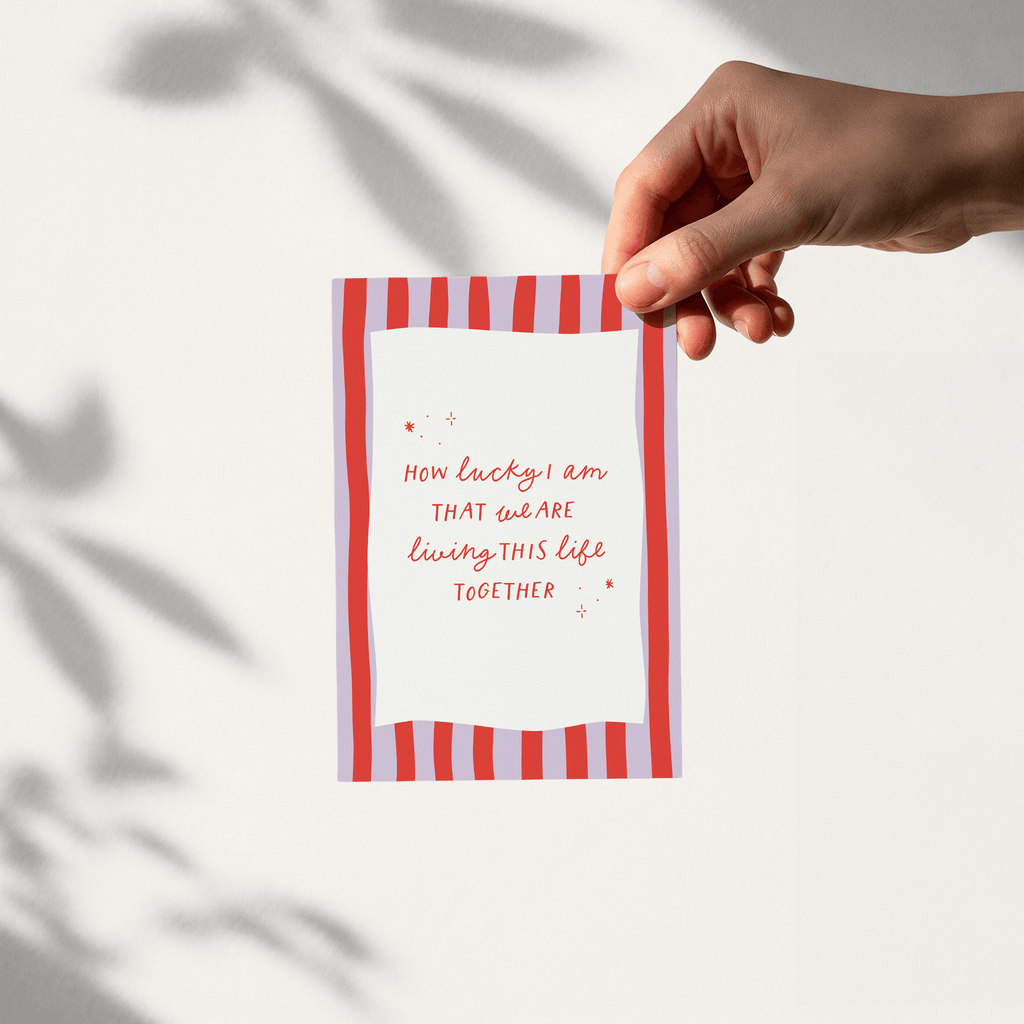 Postkarte "how lucky I am"
