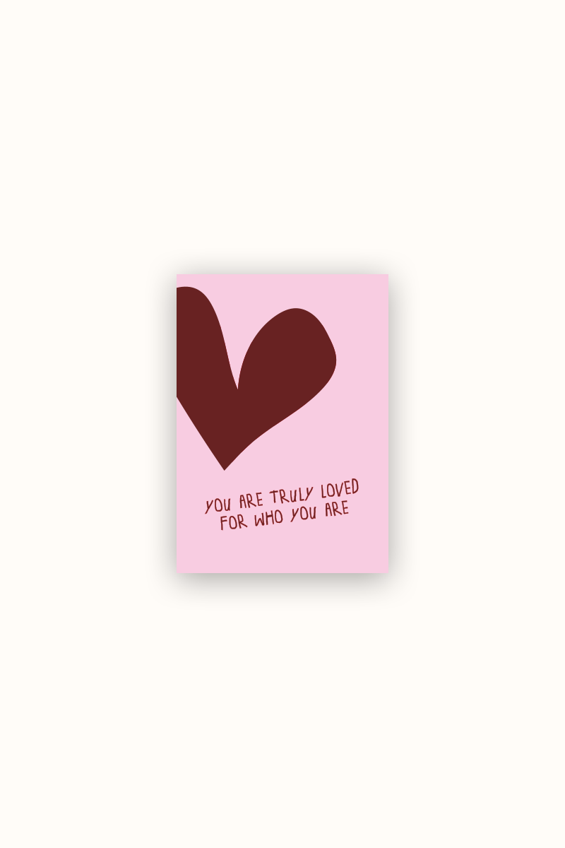 Postkarte "You are truly loved" Rosa